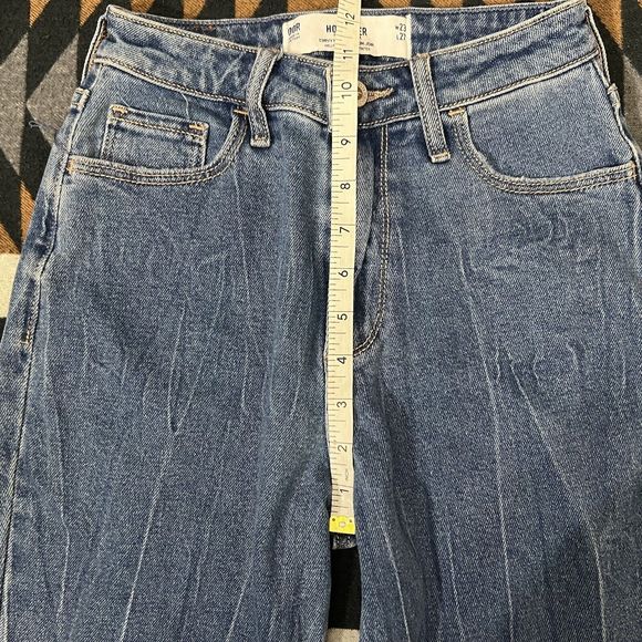 Hollister Jeans Size 23 Curvy High Rise Mom Denim Stretch Colorblock Patchwork - Picture 9 of 14